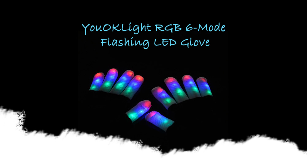 YouOKLight RGB 6 Mode Flashing LED Glove for Christmas