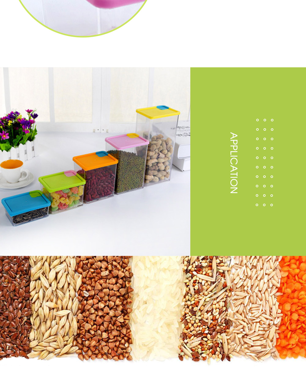 Kitchen Food Storage Box Cereal Grain Crisper Container 6pcs