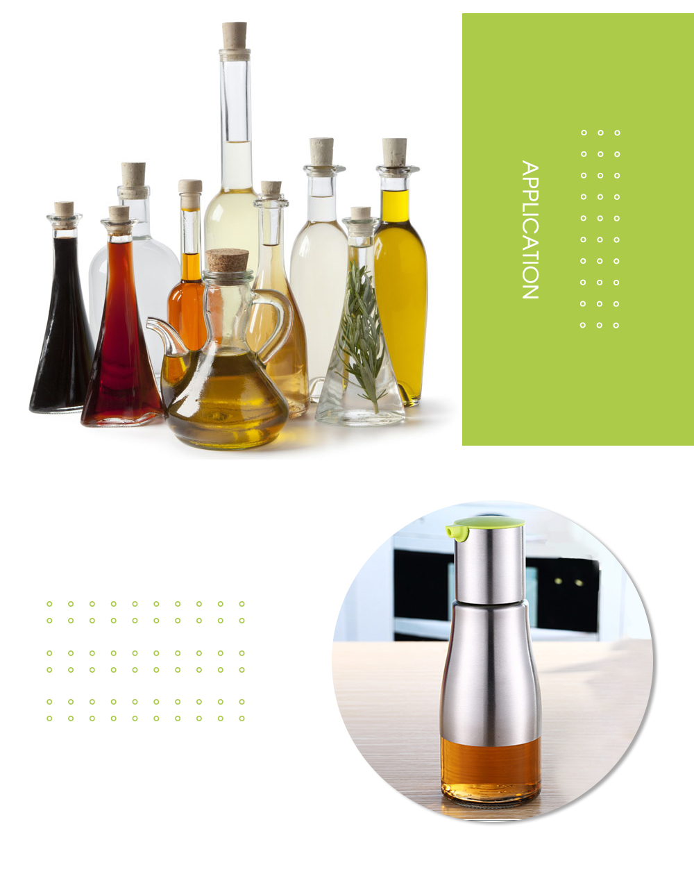 Stainless Steel Glass Seasoning Bottle for Oil Vinegar