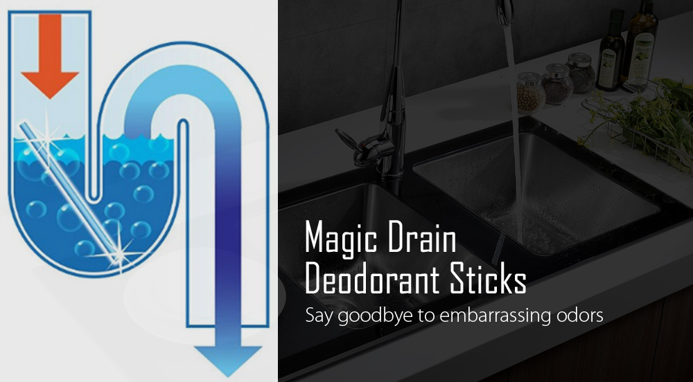 Drain Cleaner Sticks Deodorizer Order Free Sewer Detergent for Toilet Kitchen Bathtub 12pcs / Set