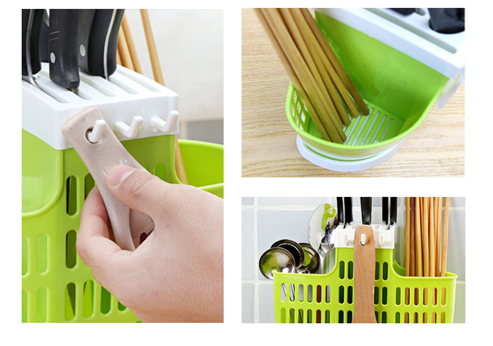 Kitchen Chopsticks Cage Spoon Cutlery Storage Holder