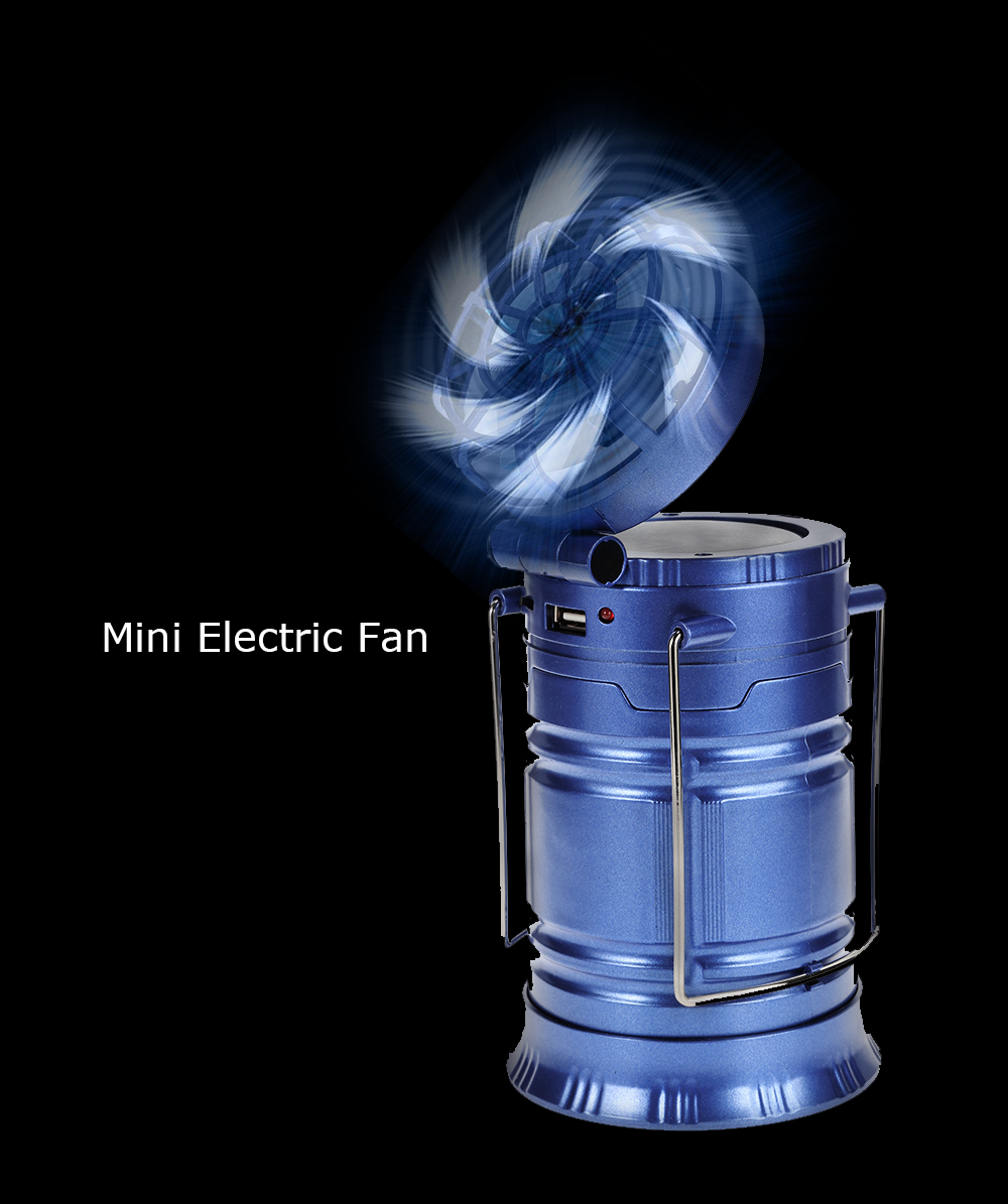 Collapsible LED Camping Lantern with Fan