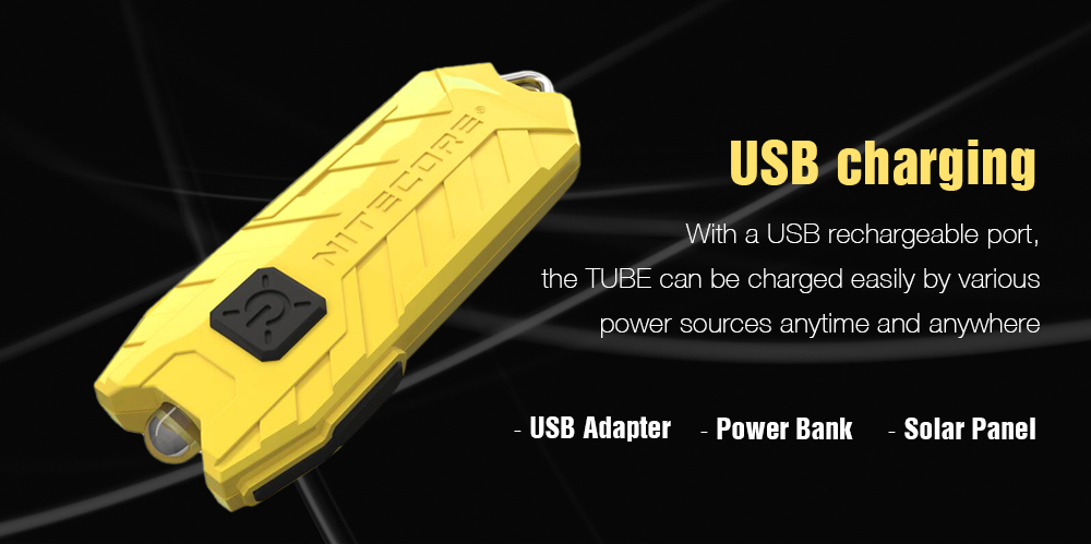 Nitecore TUBE USB Mini Flashlight Keychain Portable 2 Modes 45LM