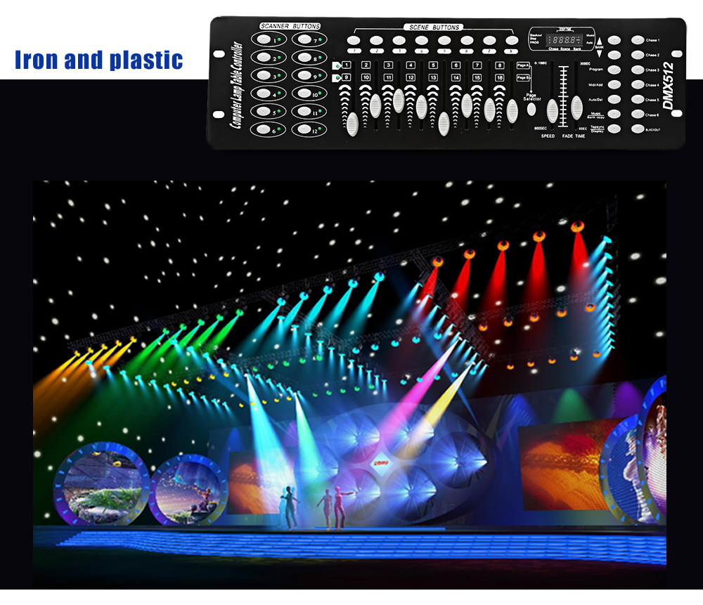 192 Channels DMX512 Controller Console for Stage Light Party DJ Disco Equipment