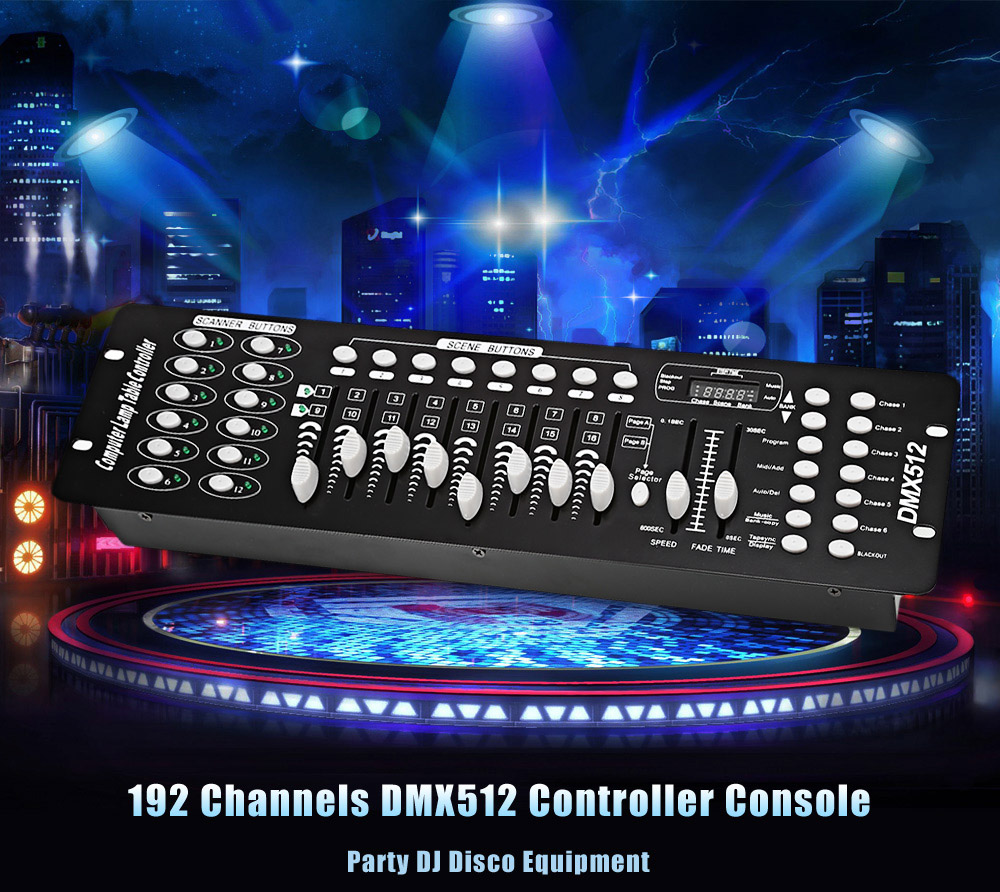 192 Channels DMX512 Controller Console for Stage Light Party DJ Disco Equipment
