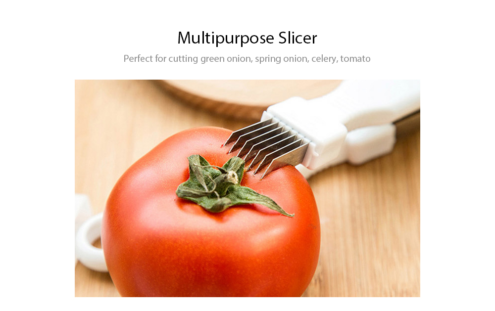 DIHE Onion Cutter Easy Cut Stainless Steel Knife Vegetable Slicer Shredder Chopper Peeler Kitchen Gadget for Scallion Shallot