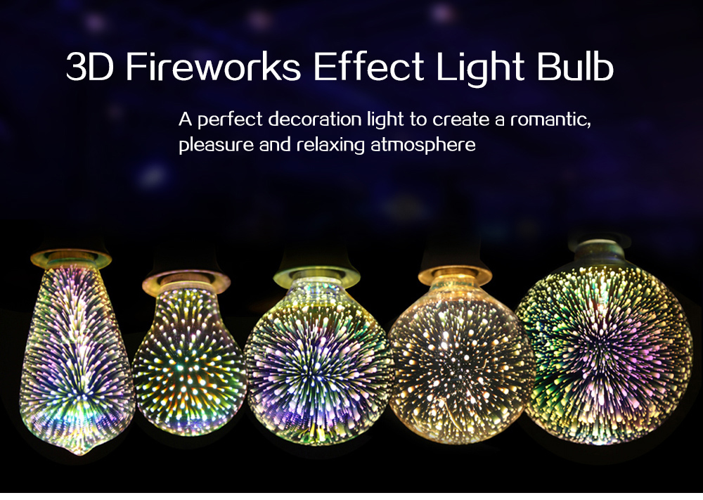 E27 4W 3D Fireworks Light Bulb Bar Party Decor Lighting