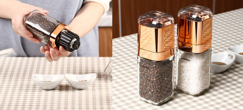 Simple Fashion Glass Bottle Practical Pepper Hand Grinder