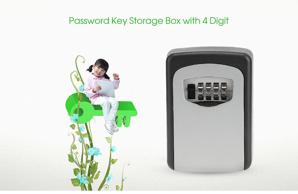 Wall Mounted Safe Password Key Box with 4 Digit