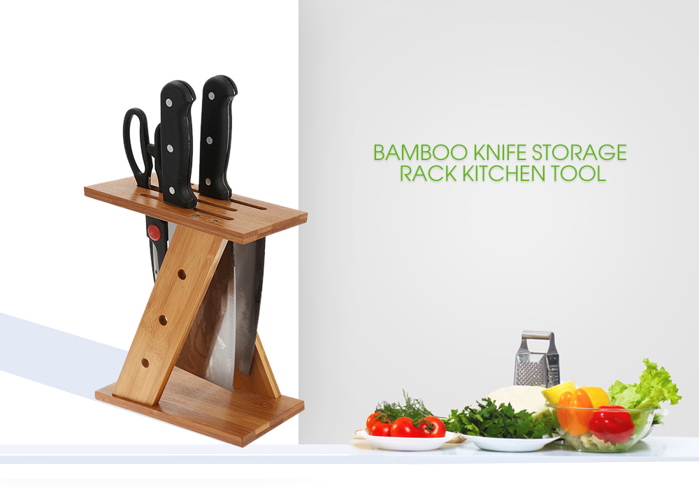 Kitchen Bamboo Tool Holder Knife Rack
