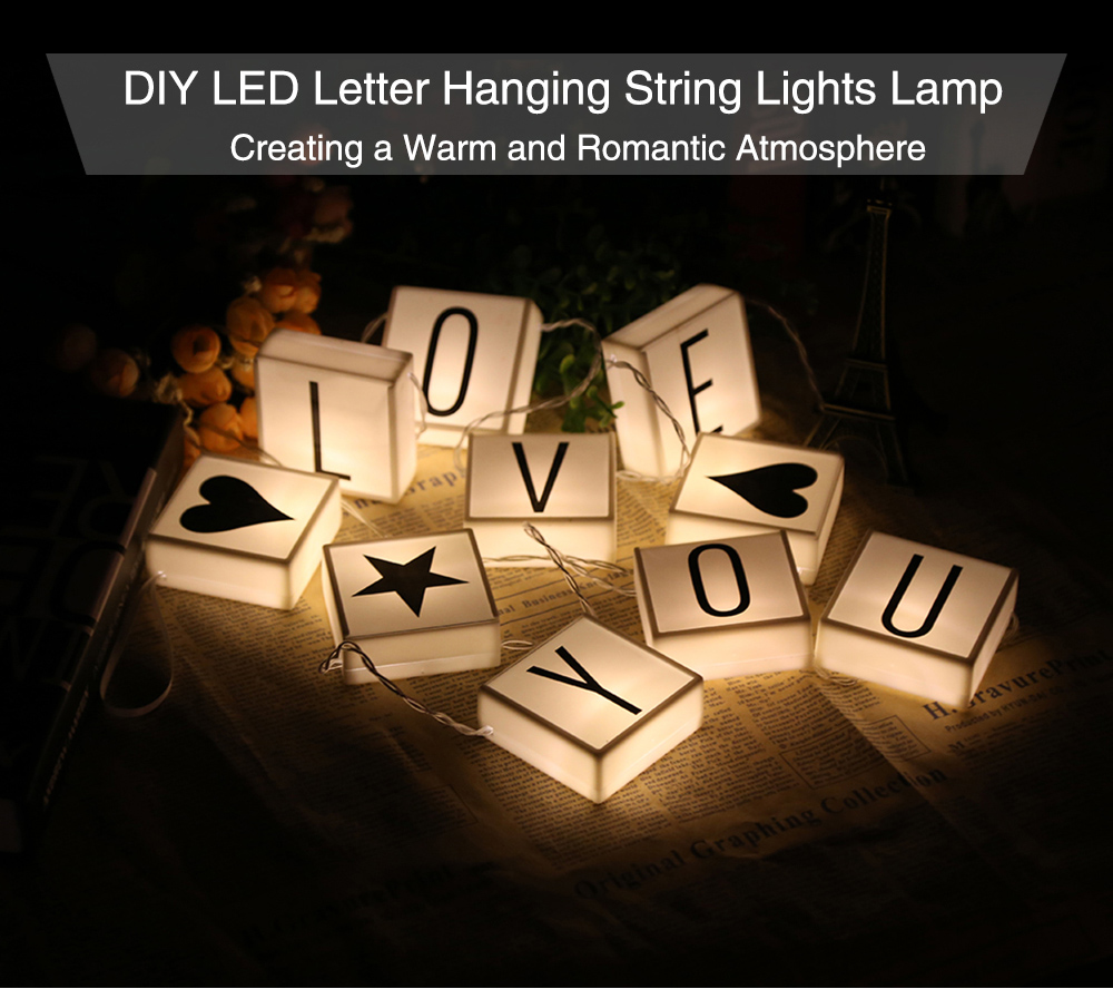 DIY LED Letter Hanging String Lights Parties Holiday Home Decor