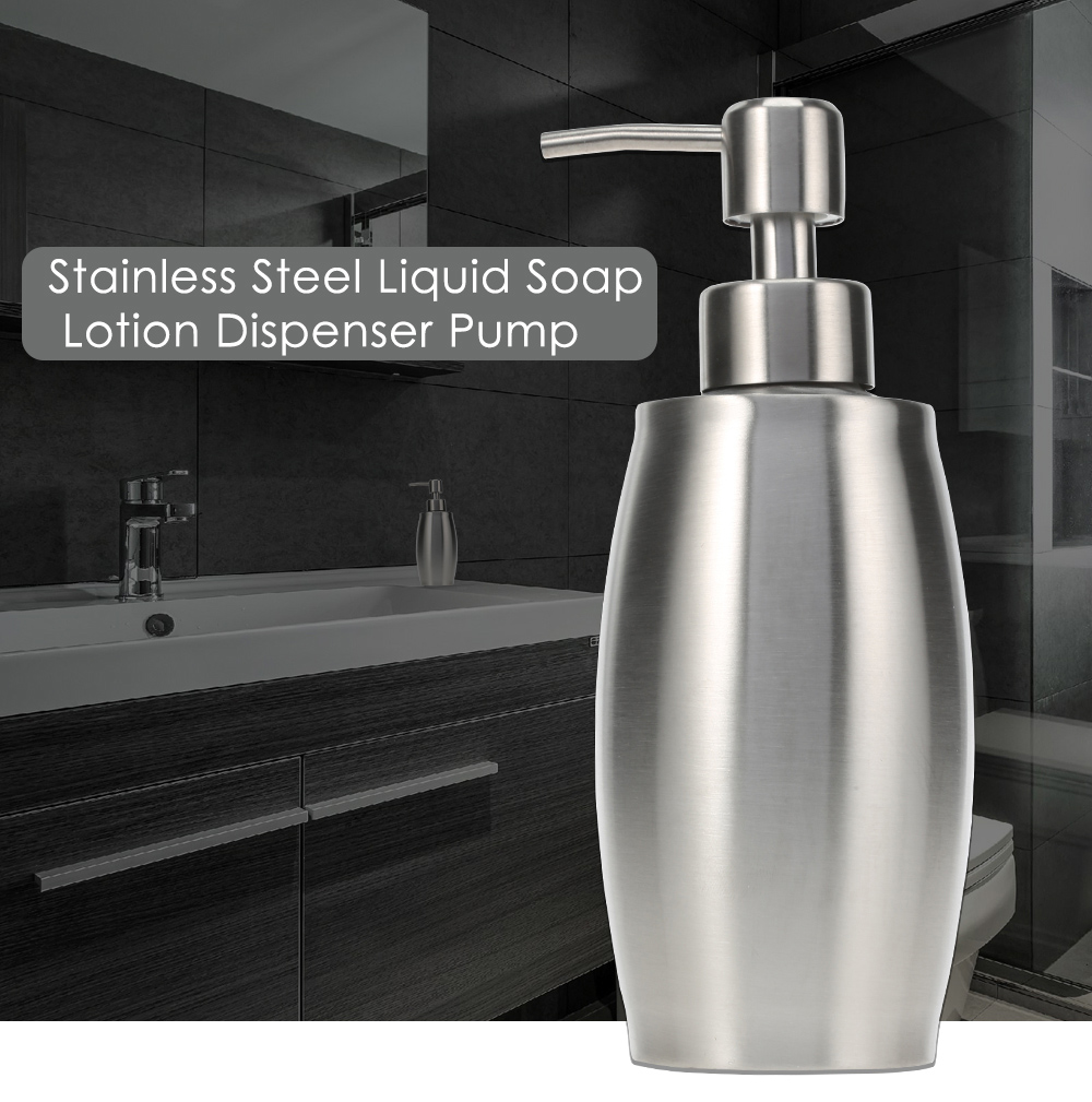 350ml Stainless Steel Liquid Soap Lotion Dispenser Pump