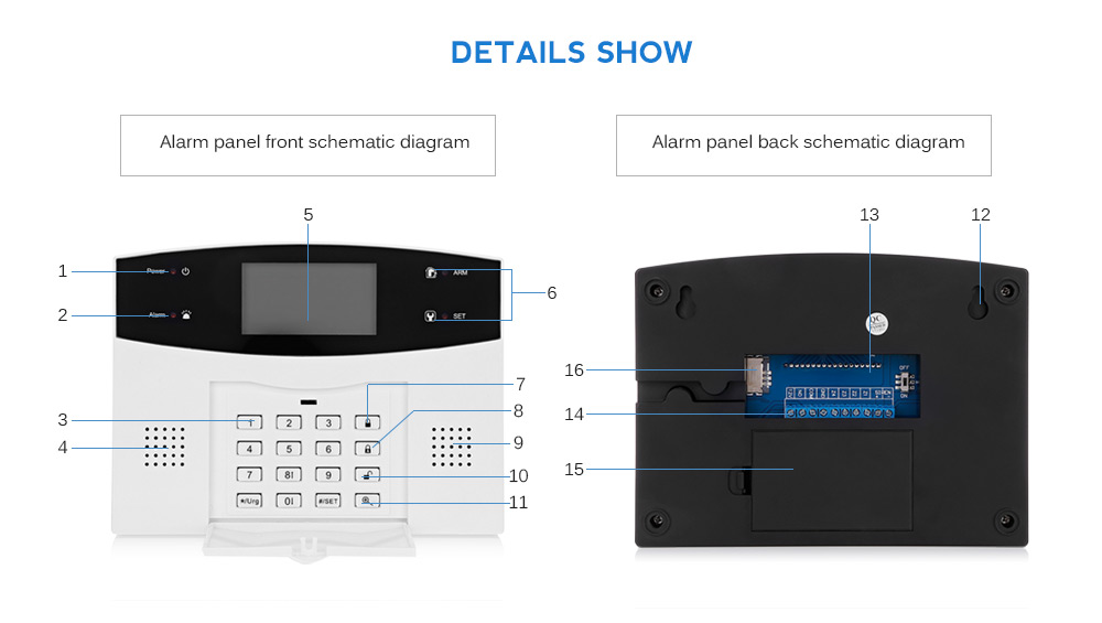 WL - JT - 99AS LCD Keyboard Wireless Large-screen PSTN and GSM Dual-network Burglar Alarm System