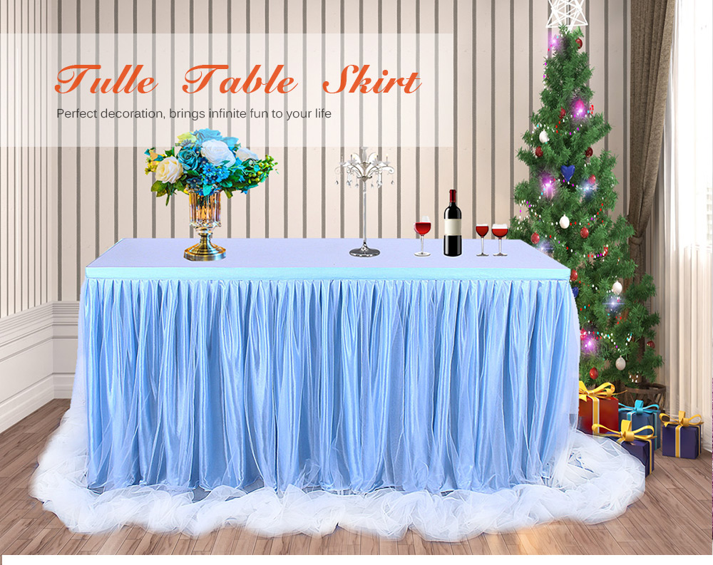 Handmade Tulle Table Skirt Tablecloth for Party Wedding Home Decoration