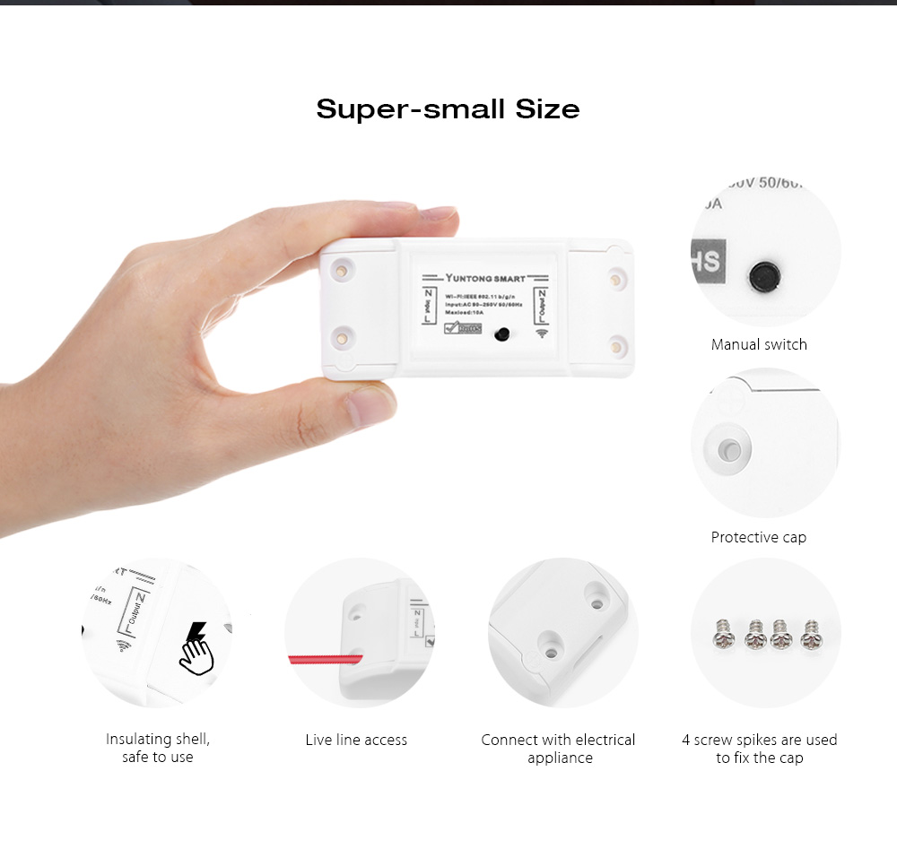 Smart WiFi Switch Wireless Universal Module Timer Via iOS Android Remote Control Works with Alexa Google Home