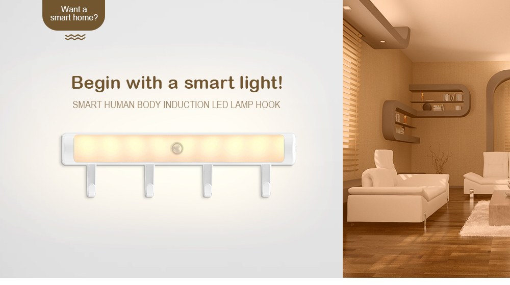Smart LED Human Body Induction Lamp Light Hook