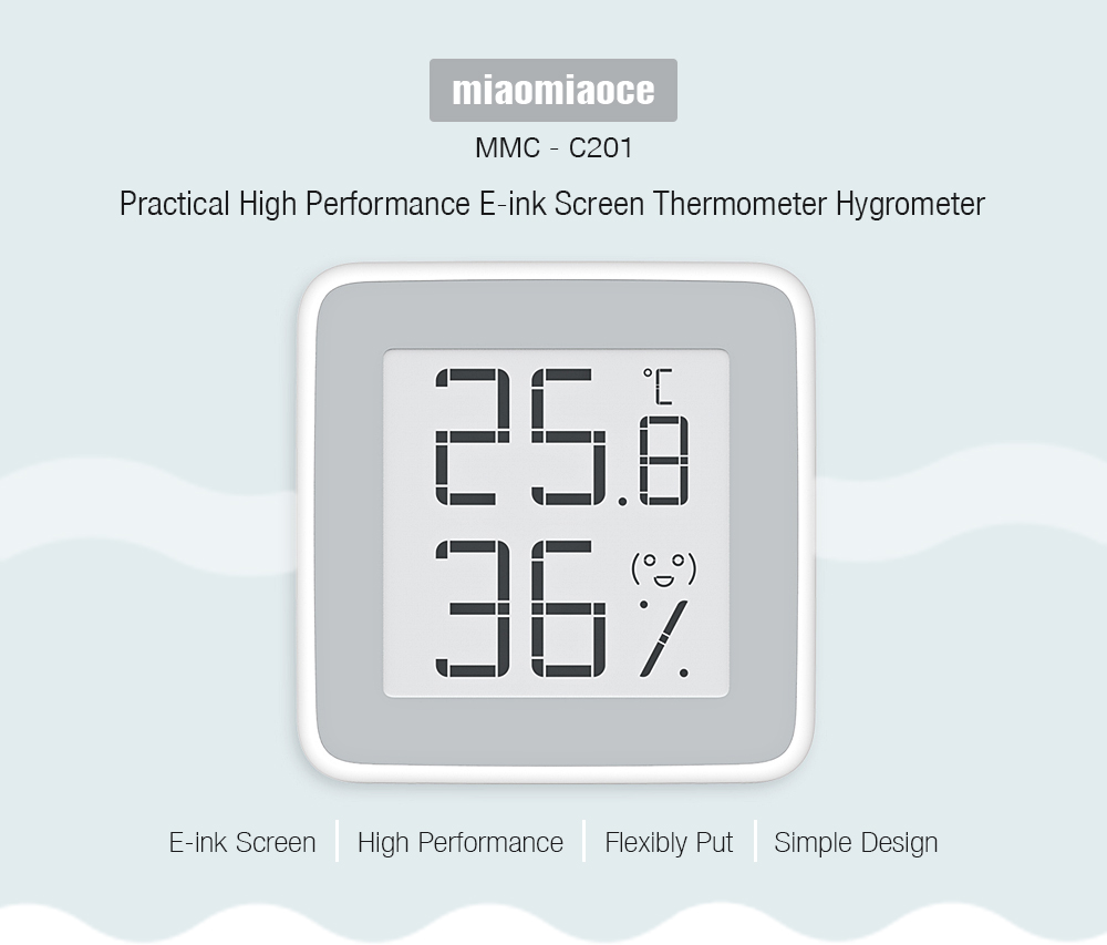 Miaomiaoce MMC - C201 E-ink Screen Thermometer from Xiaomi Practical High Performance E-ink Screen