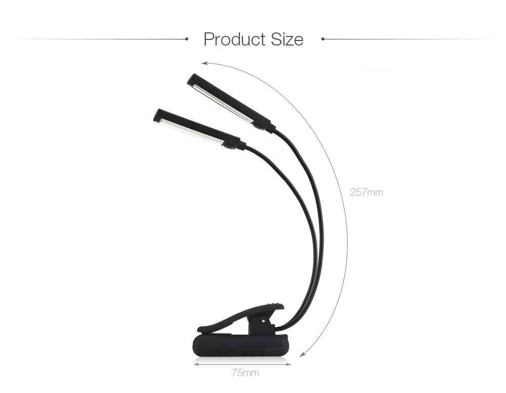 Portable Clip on Book Lamp Flexible Music Stand Light for Mixing Table Piano