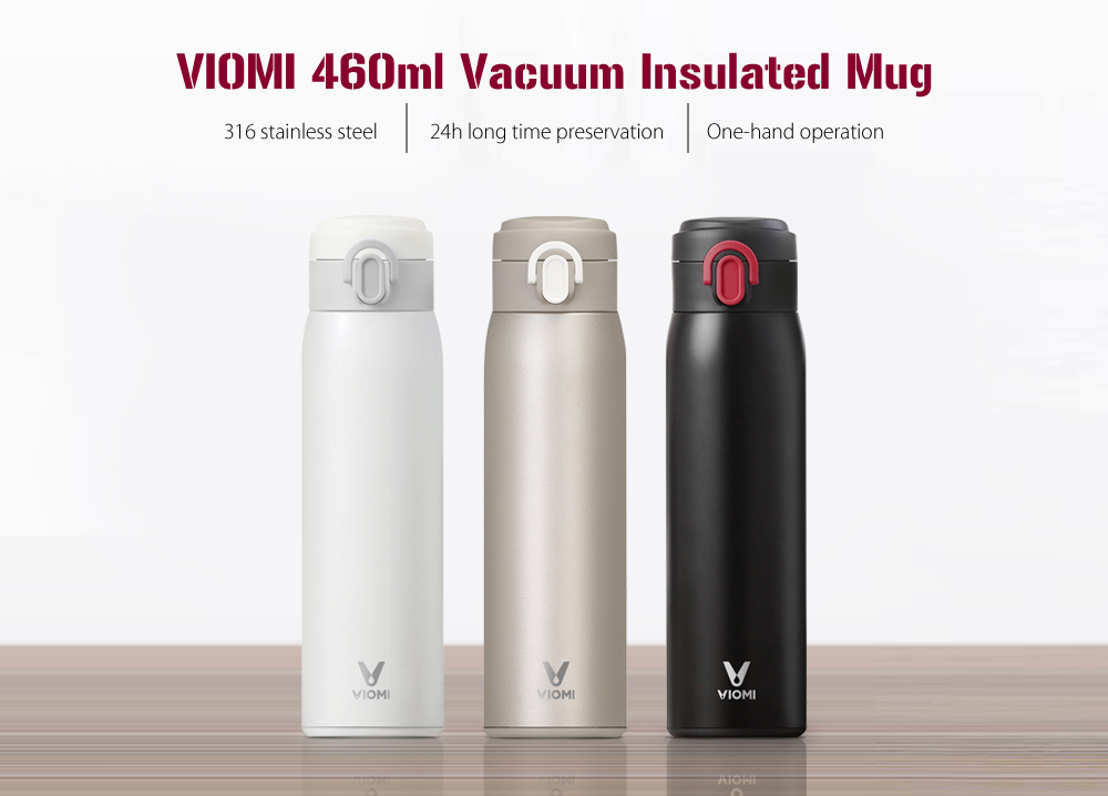 Mijia VIOMI 460ml Stainless Steel Vacuum Insulated Mug Sealed Water Bottle