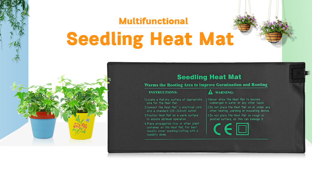 Durable Seedling Heat Mat Warm Hydroponic Heating Pad 52 x 24cm