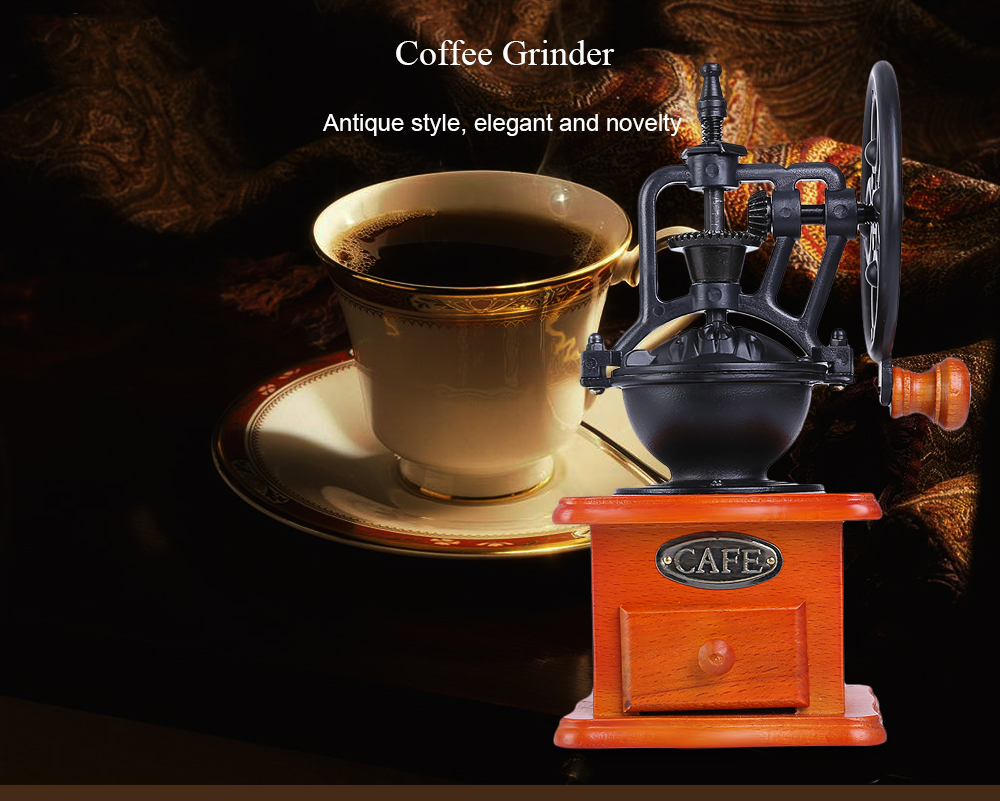 Retro Style Coffee Grinder Hand Grinding Machine Hand-crank Roller