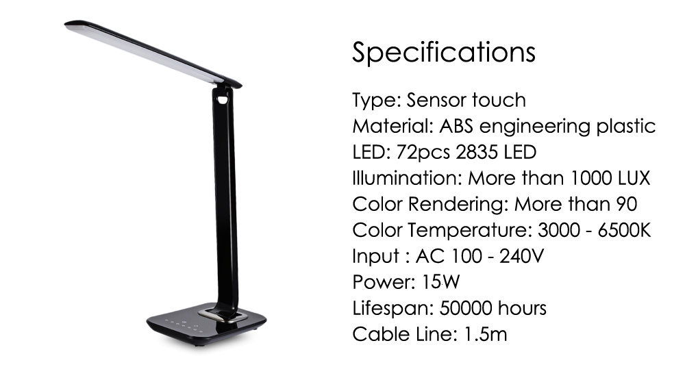 TZ009 15W Dimmable Rotatable Eye Care LED Table Lamp