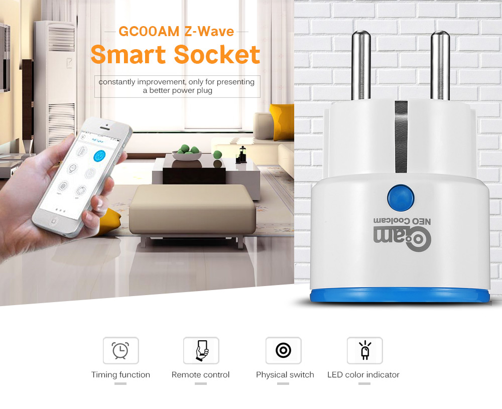 GC00AM NAS - WR01ZE Z-Wave Smart Socket Home Automation System