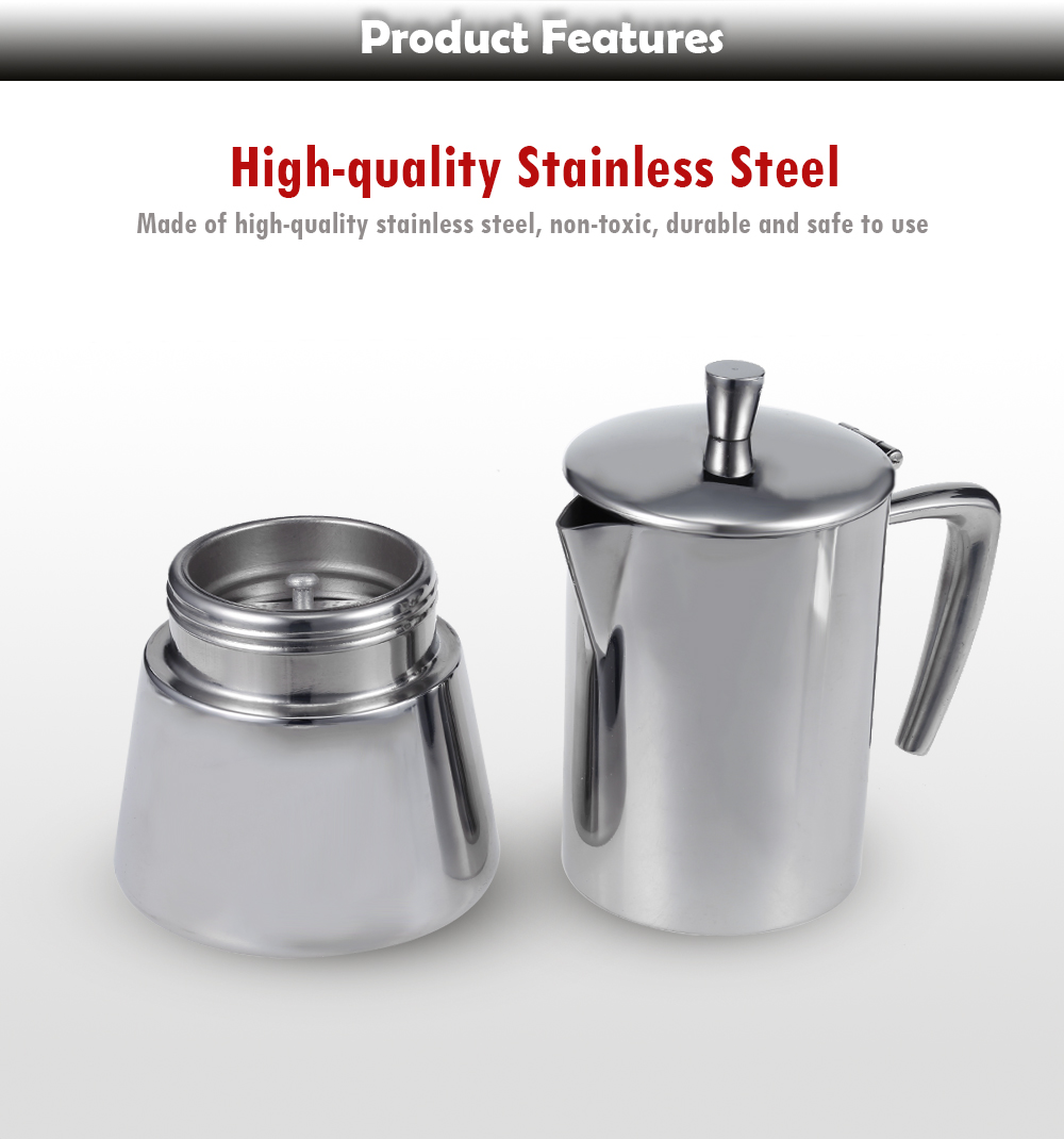 Stainless Steel Stove Mocha Coffee Maker Pot
