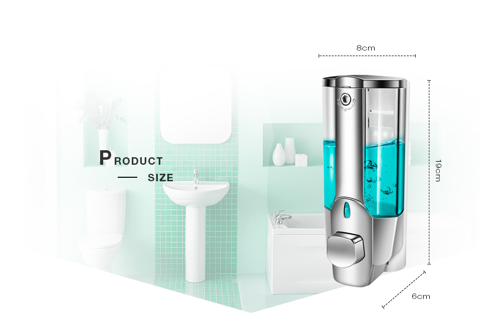 350ml Wall Mount Shower Bath Soap Shampoo Dispenser with a Lock for Bathroom Washroom