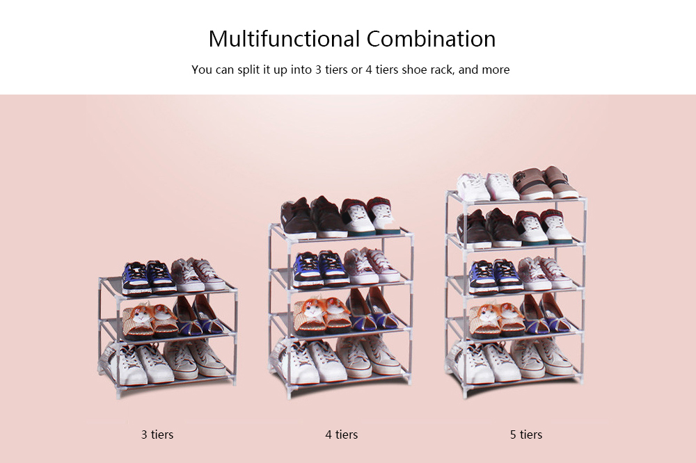 10 Tiers Multifunctional Non-woven Fabric Shoe Rack Organizer Cabinet