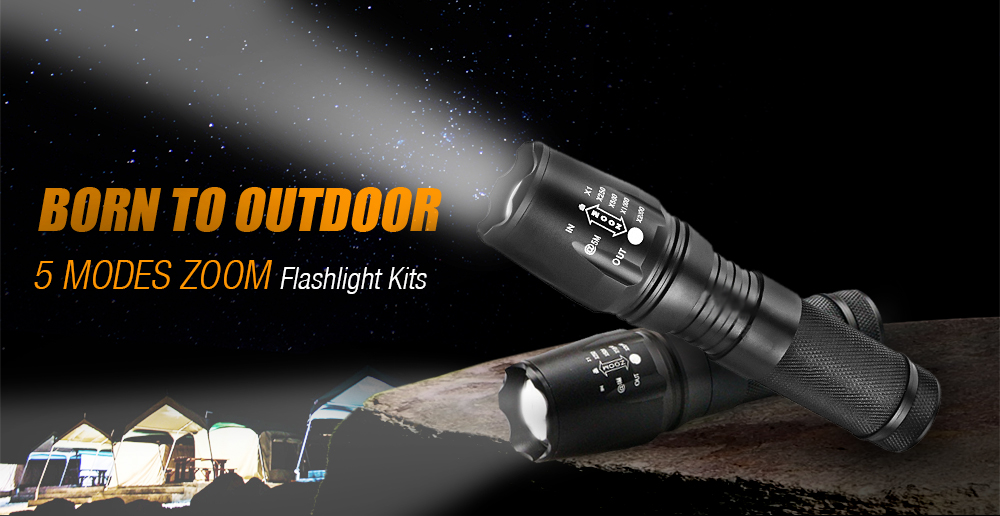 Portable Ultra-bright CREE XML T6 LED Flashlight Kit