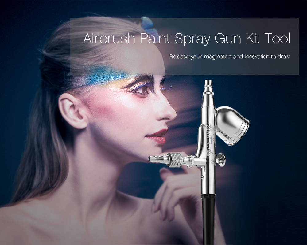 Spirit air 0.3mm Gravity Feed Dual Action Airbrush Paint Spray Gun Kit Tool Hobby Cake Decorating
