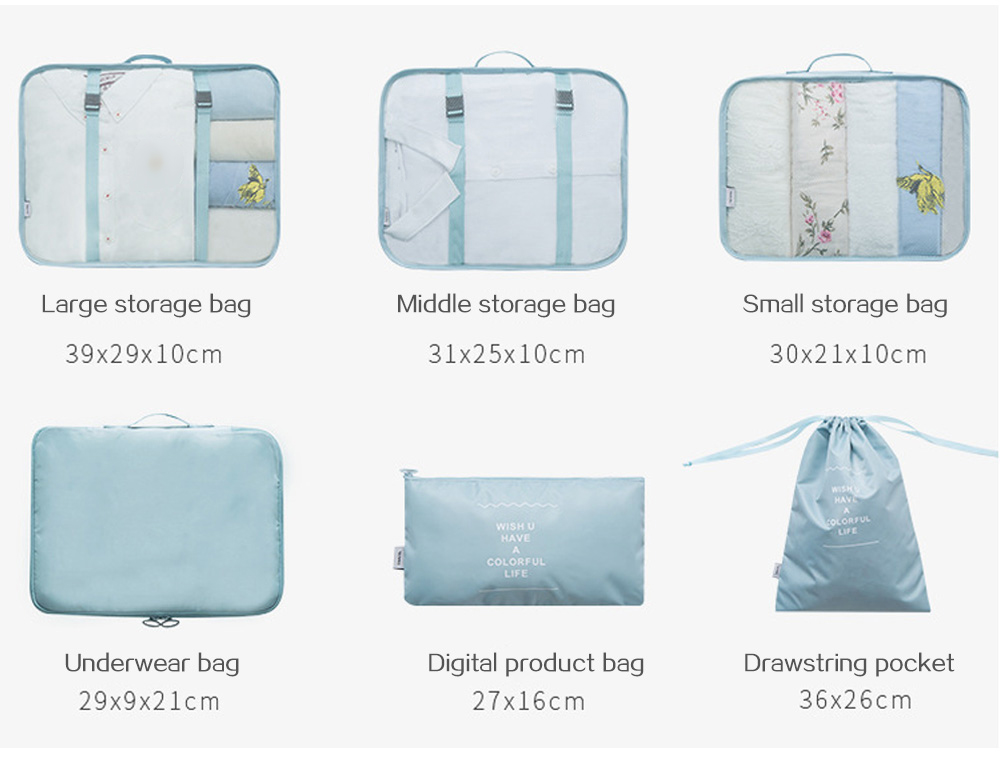 Traveling Luggage Bag Journey Organizer 6PCS