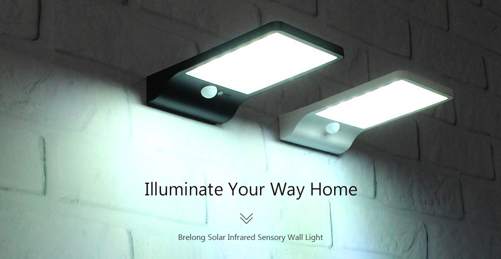 BRELONG 36LED Solar Infrared Sensory Courtyard Lighting Wall Light