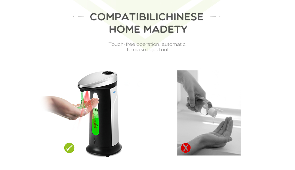 AD - 03 400ml ABS Electroplated Automatic Soap Dispenser Touchless Sanitizer Dispenser