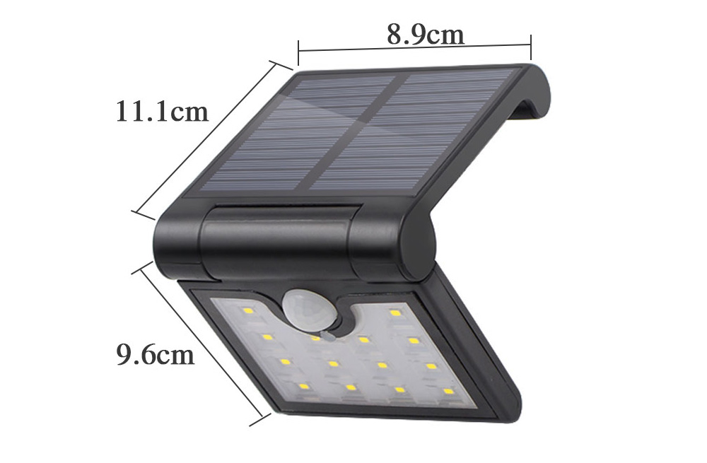 VCT - SLB001 Foldable 14-LED Body Sensor Solar Power Light for Outdoor