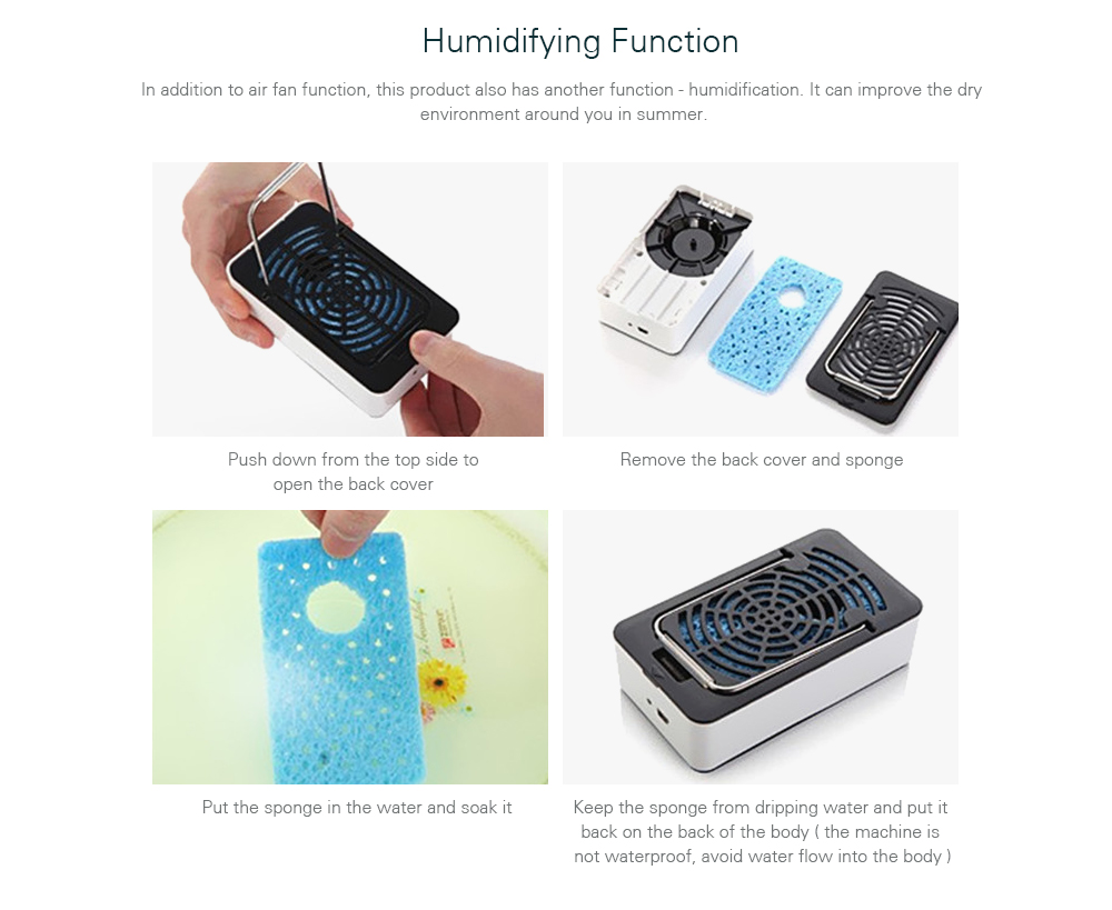 Mini Handheld Air Conditioner Cooling Fan with Humidifying Function