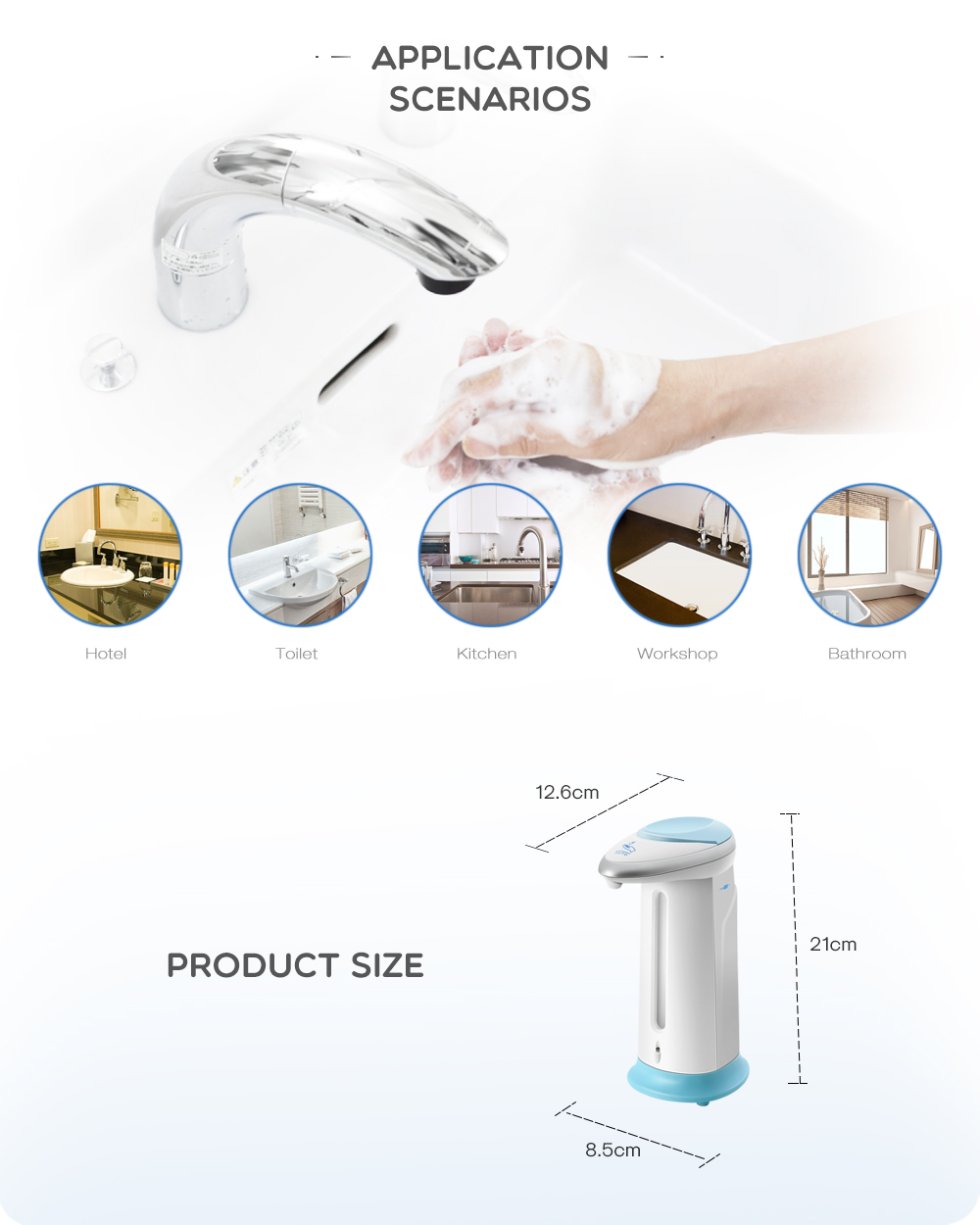 AD - 08 400ml Stainless Steel Automatic Soap Dispenser Touchless Sanitizer Dispenser