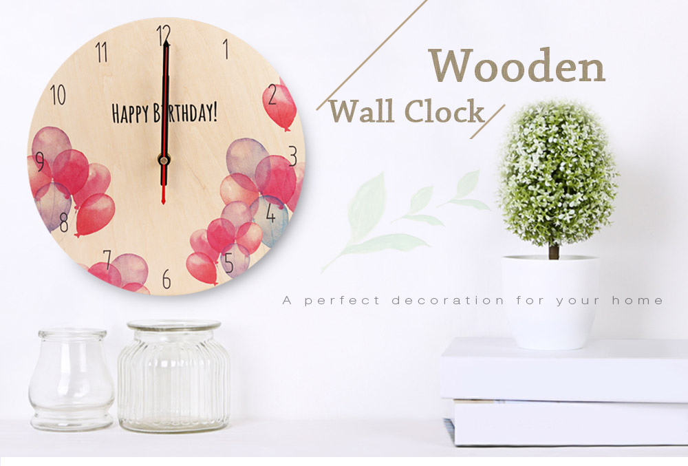 Round Printing Wooden Wall Clock