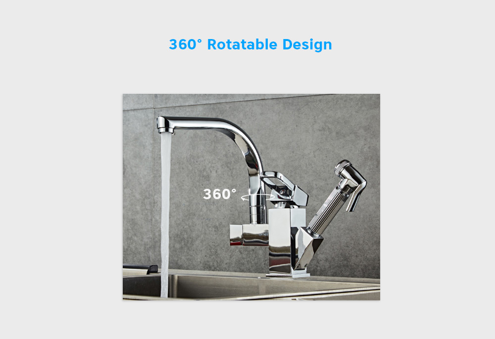 Multifunctional Cold / Hot Kitchen Water Faucet with Pull-down Sprayer