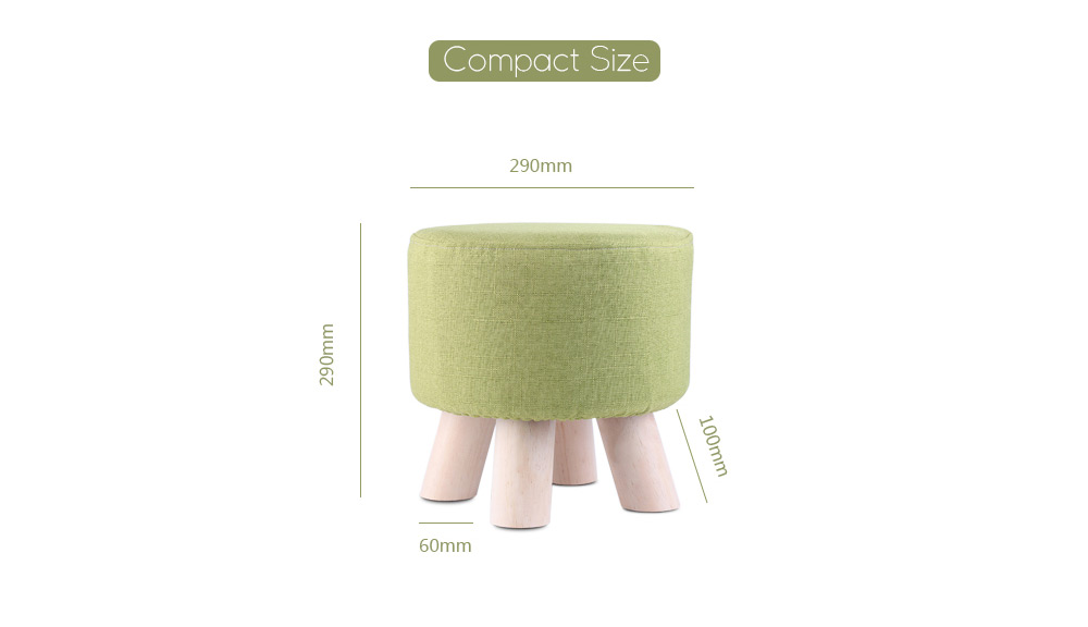 Washable Solid Wood Simple Round Stool Shoes Chair Short Legs Sofa