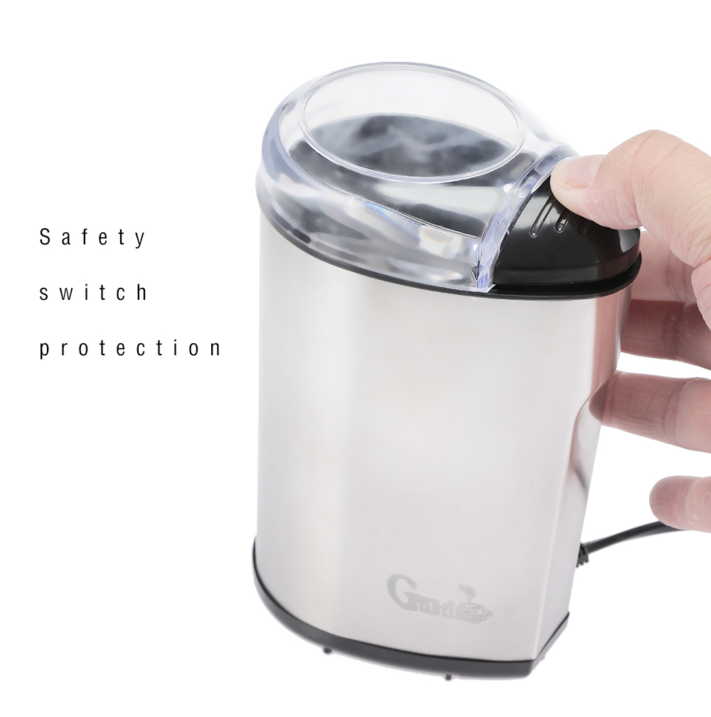 Gustino Household Portable Electric Stainless Steel Coffee Grinder