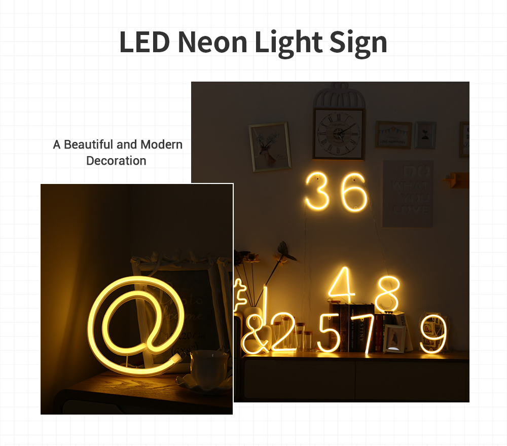 LED Neon Light Sign AA Battery Powered for Home Party Decoration