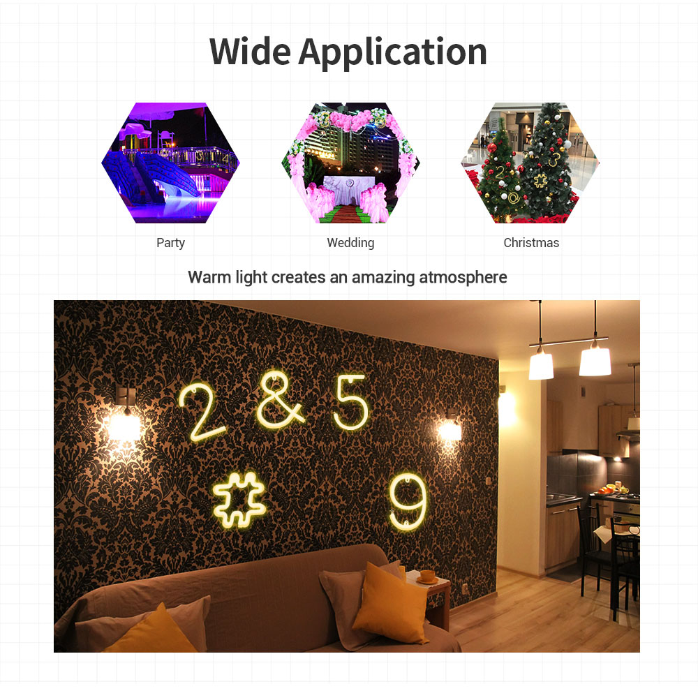 LED Neon Light Sign AA Battery Powered for Home Party Decoration