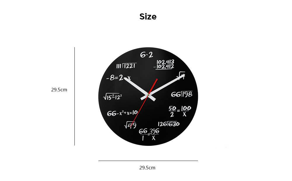 Acrylic Silent Wall Clock Mathematical Formula for Classroom Home Office