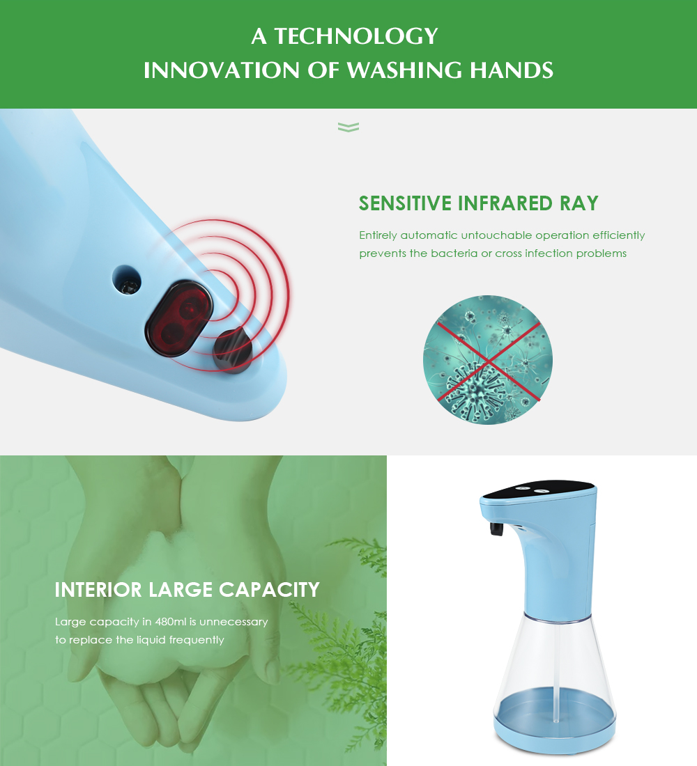 Automatic Liquid Soap Dispenser Sensor Container Hand Washing Tool