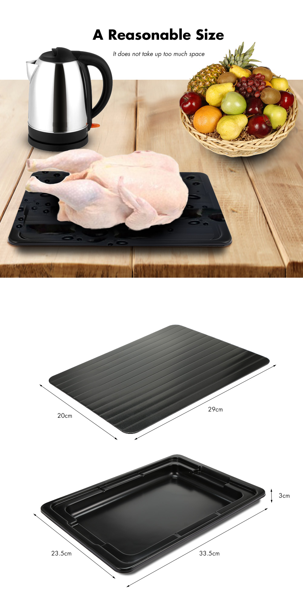Household Metal Thawing Plate Defrosting Tray