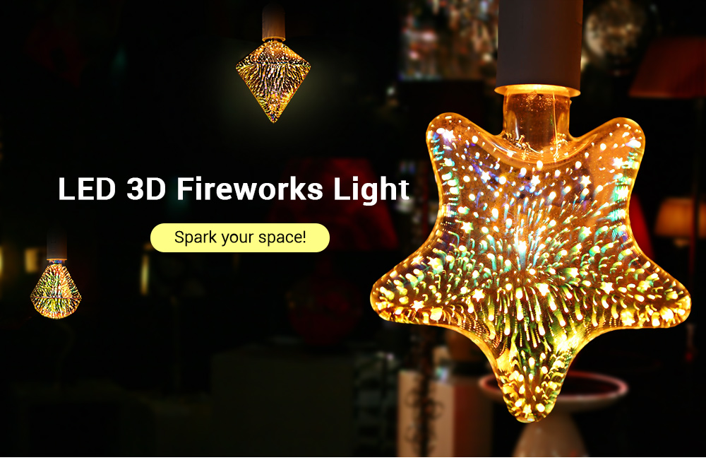LED Light 3D Fireworks Bulb Star Night Lamp Christmas Home Decoration