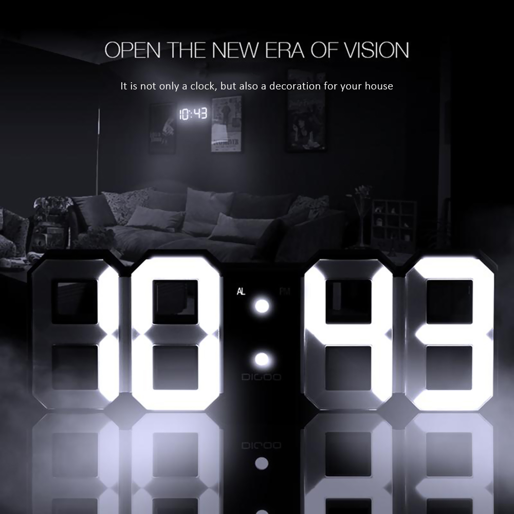 EN8810 3D LED Digital Wall Clock Alarm Function