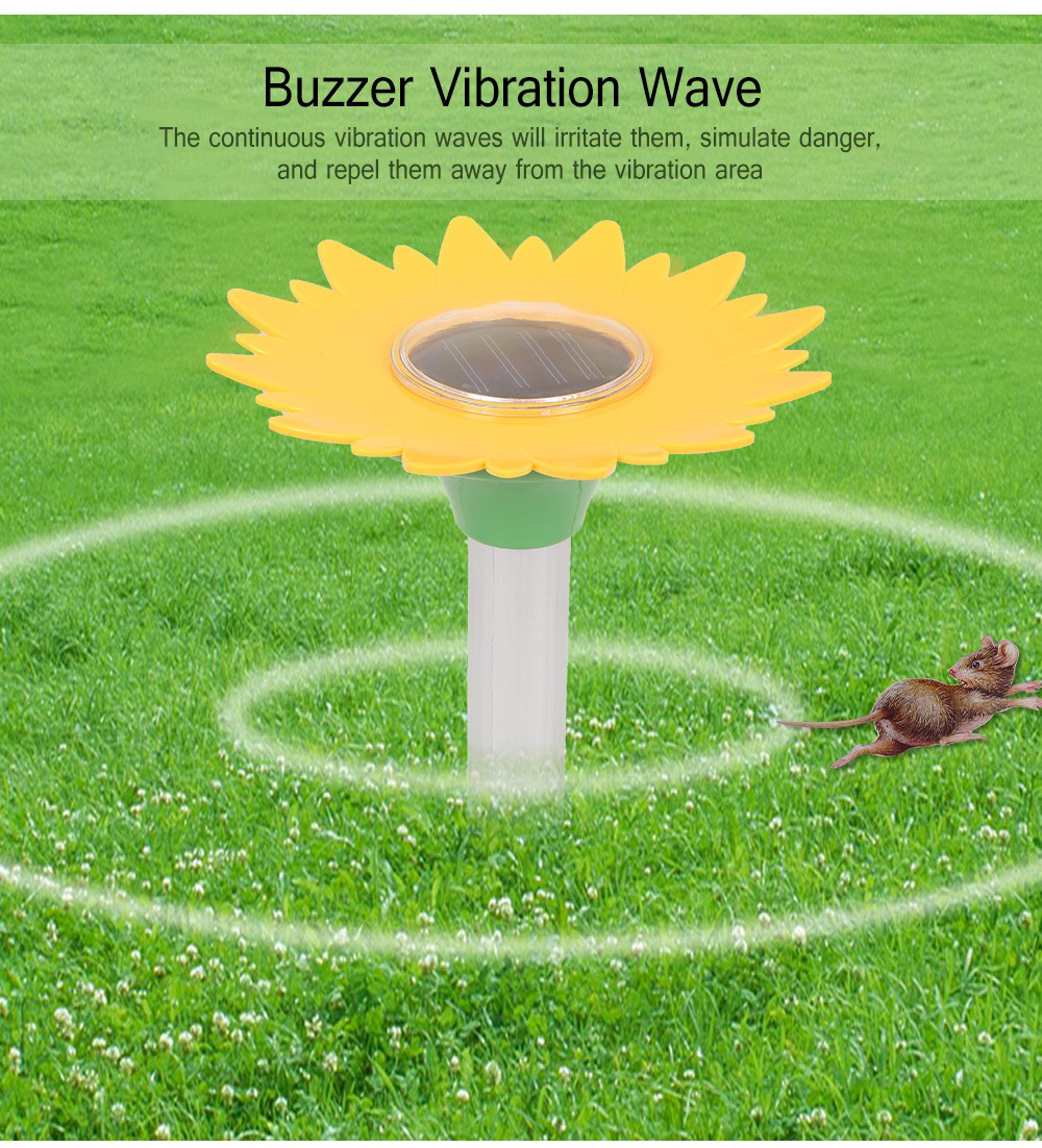 Sunflower Solar Energy Ultrasonic Mole Repellent Snake Ant Repeller